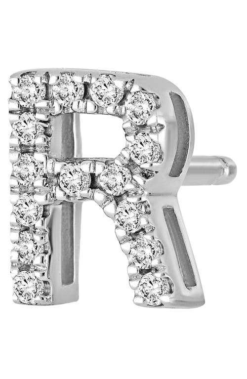 Shop Bony Levy Single Initial Earring In White Gold/r