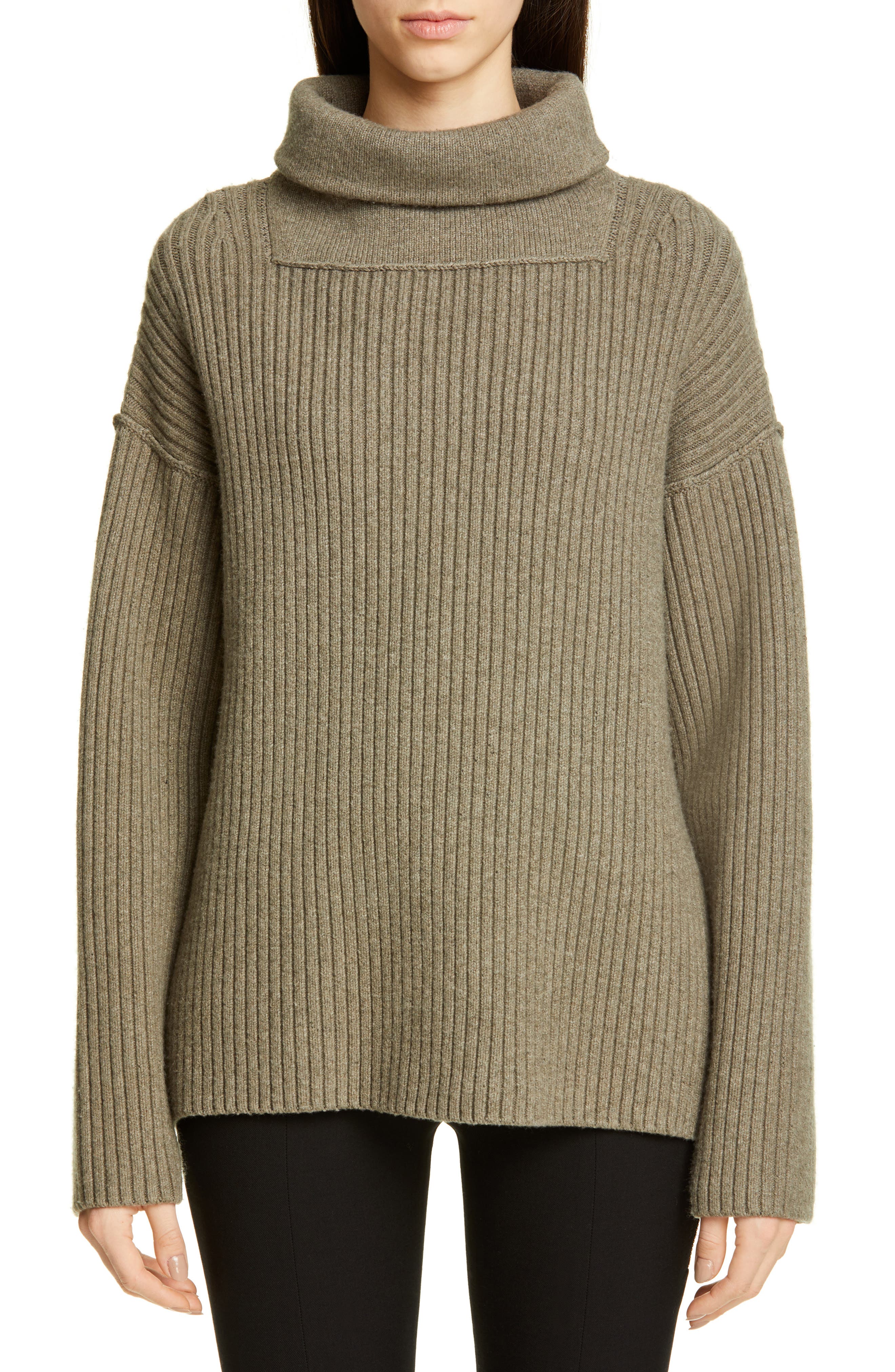 Alexander Wang Oversized Merino Wool Blend Sweater, Beige