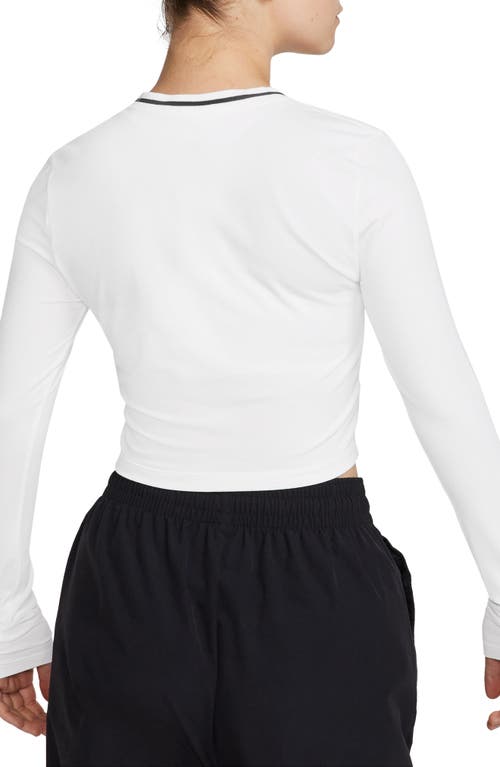 Shop Nike Sportswear Chill Slim Long Sleeve Crop T-shirt In White