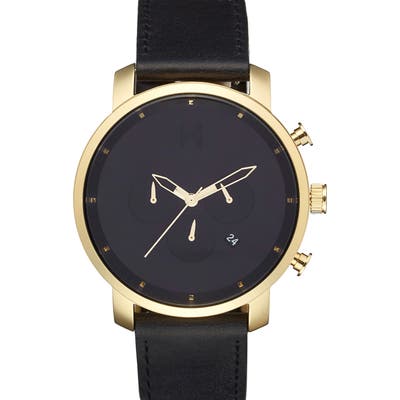 Mvmt Chronograph Leather Strap Watch, 45Mm