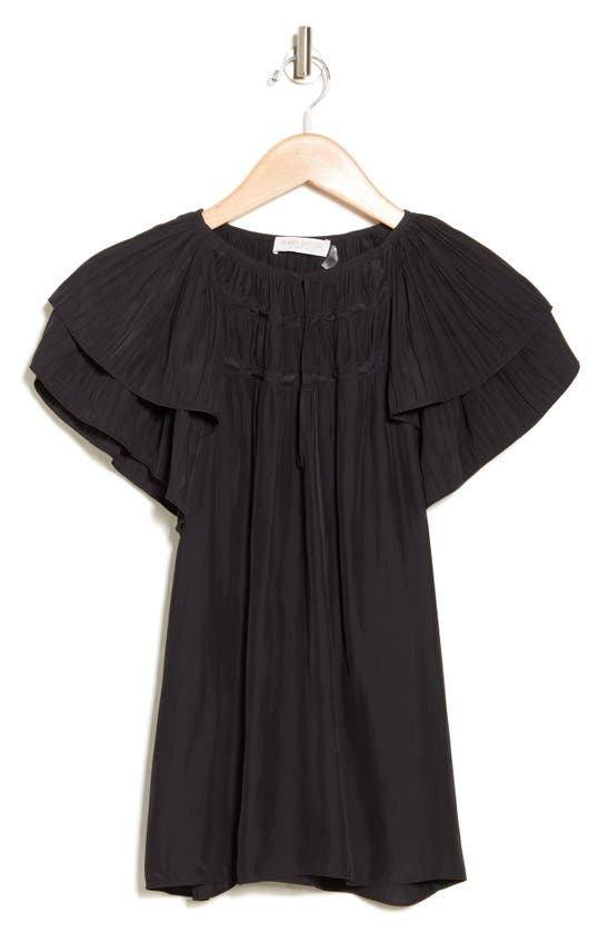 Ramy Brook Lunar Flutter Sleeve Top In Black