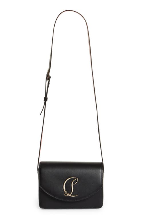 Shop Christian Louboutin Small Loubi54 Leather Crossbody Bag In Cm6s Black/gold