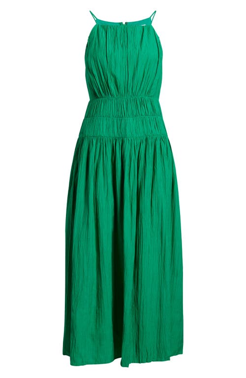 Shop & Other Stories Crinkle Smocked Sleeveless Midi Dress In Green