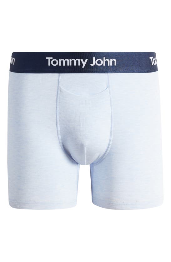 Shop Tommy John Second Skin Boxer Briefs In Navy Crystal Blue Heather
