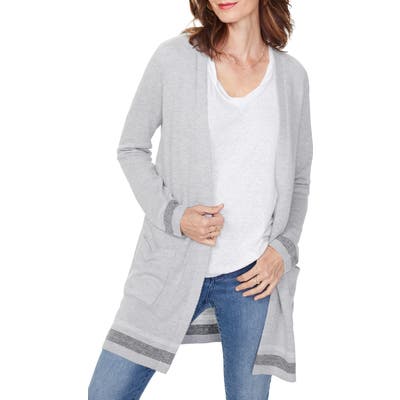 Nydj Classic Waffle Weave Cardigan, Grey