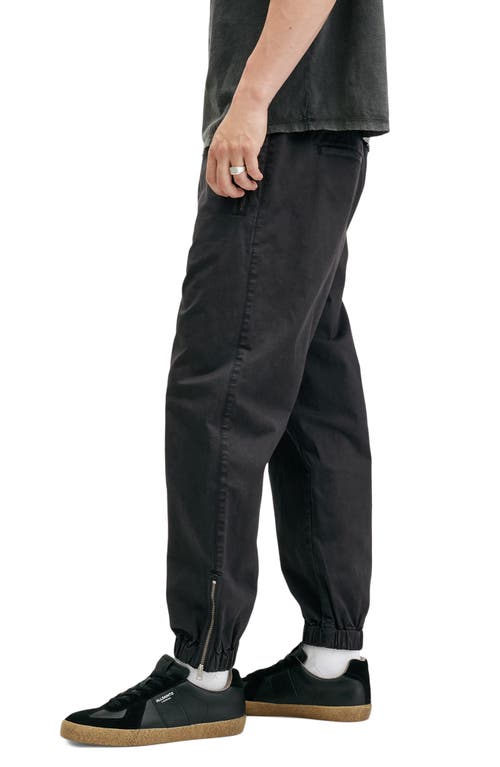 Shop Allsaints Zip Cuff Stretch Cotton Joggers In Koto Black