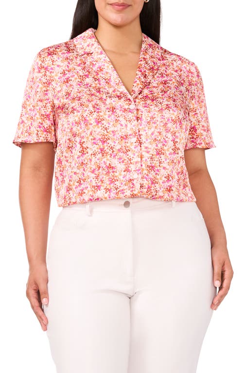 halogen(r) Solid Satin Camp Shirt Maui Seashell Pink at Nordstrom,