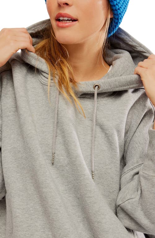 Shop Free People Fp Movement Sprint To The Finish Oversize Cotton Blend Hoodie In Heather Grey