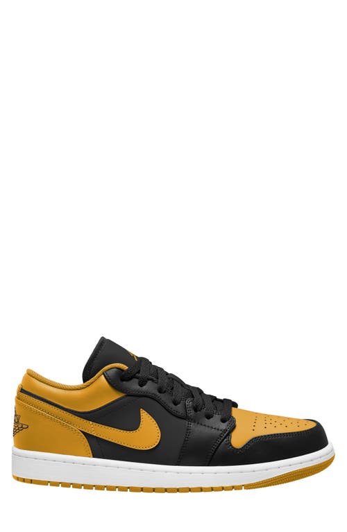 Air Jordan 1 Low Sneaker in Black/Yellow Ochre/White