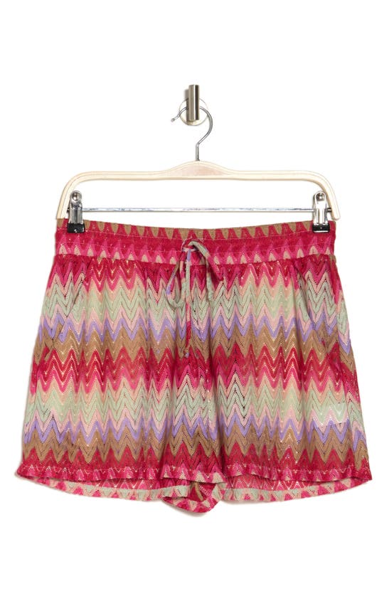 Show Me Your Mumu San Remo Chevron Knit Shorts In Riviera Zigzag Crochet