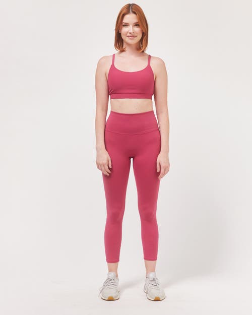 Rebody Active Hybrid Legging High Waist Crop Leggings 23" In Fuschia