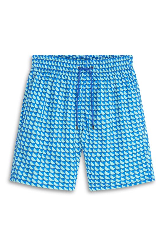 Shop Bugatchi Print Swim Trunks In Menthol