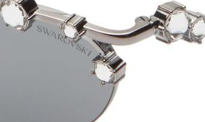 Shop Swarovski 56mm Oval Sunglasses In Gunmetal