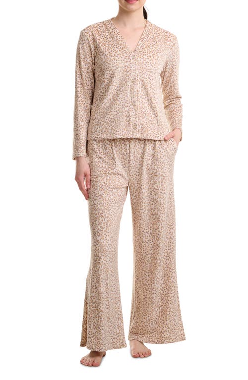 Splendid Long Sleeve Wide Leg Velour Pajamas at Nordstrom,