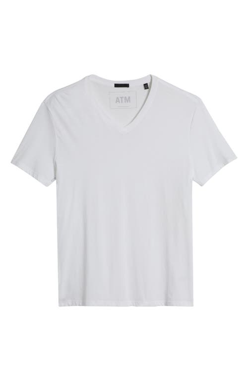 ATM Anthony Thomas Melillo V-Neck Cotton T-Shirt in White 