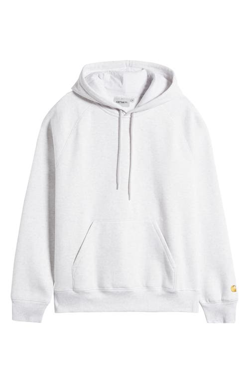 Shop Carhartt Work In Progress Chase Fleece Hoodie In Ash Heather/gold