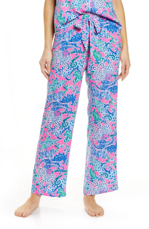 Lilly Pulitzer® Woven Pajama Pants in Plumeria Pink Untamed Hearts