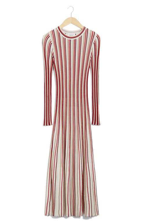 Shop & Other Stories Stripe Long Sleeve Midi Sweater Dress In Mixed Color Stripe