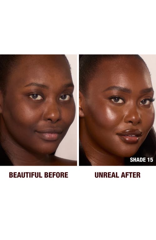 Shop Charlotte Tilbury Unreal Skin Sheer Glow Tint Hydrating Foundation Stick In 15 Deep