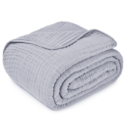 Shop Comfy Cubs Adult Muslin Blanket In Slate Grey