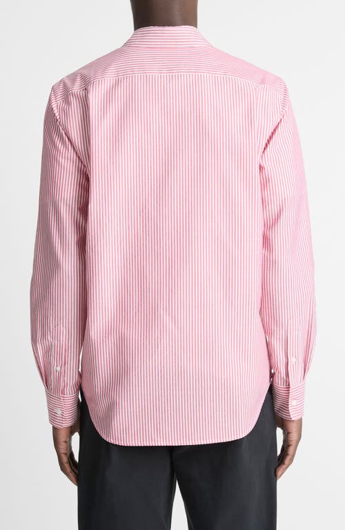 Vince Playa Stripe Poplin Button-up Shirt In Vermouth Combo