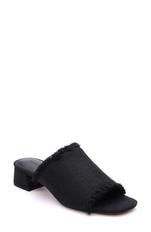 Refresh Fringed Slide Sandal in Black