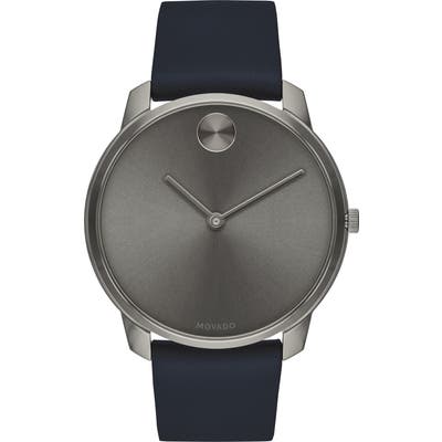 Movado Bold Leather Strap Watch, 42Mm