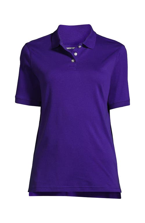 Lands' End School Uniform Short Sleeve Interlock Polo Shirt In Deep Purple