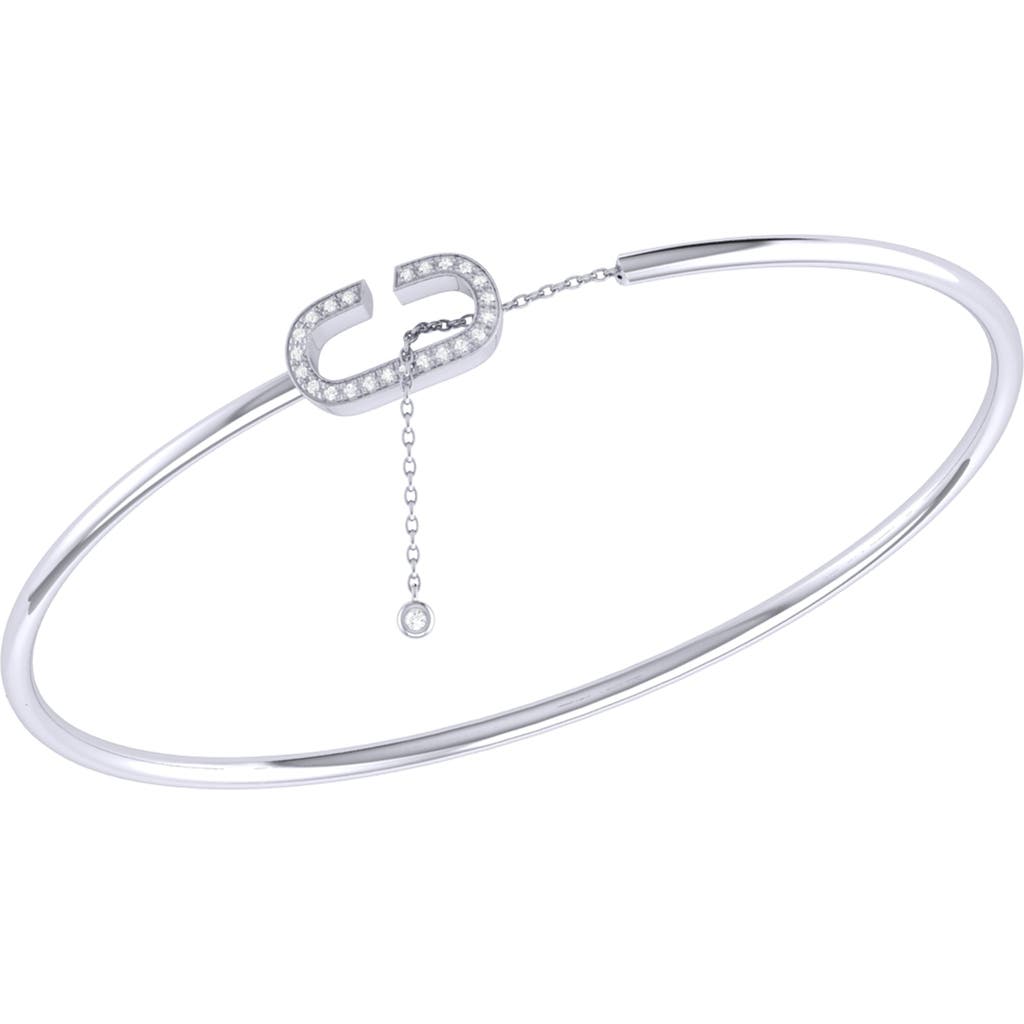 Luvmyjewelry Celia C Adjustable Diamond Cuff In Sterling Silver In Silver