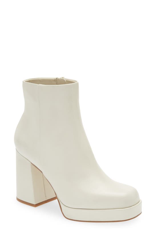 Steve Madden Elie Block Heel Bootie In Bone Leath | ModeSens