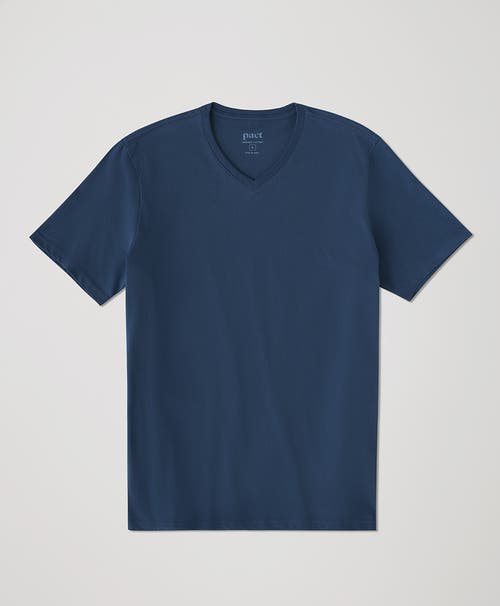 Shop Pact Organic Softspun V-neck Tee In French Navy