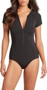 Sea Level Front Zip One Piece Swimsuit Nordstrom