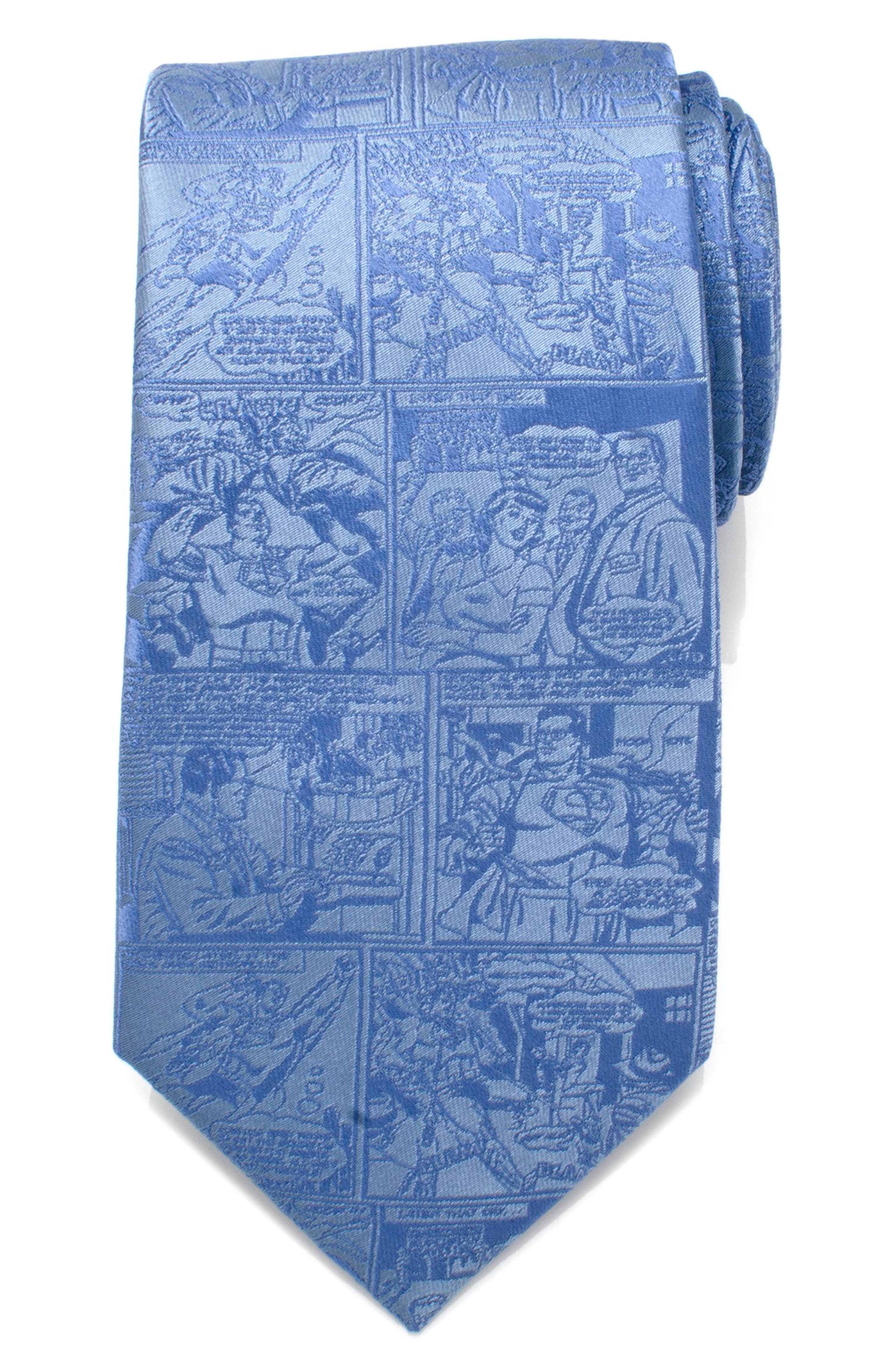 Cufflinks, Inc. Superman Comic Silk Tie in Blue 