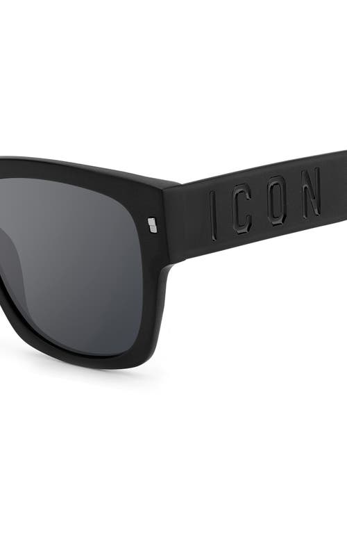 Shop Dsquared2 55mm Square Sunglasses In Matte Black/silver Mirror