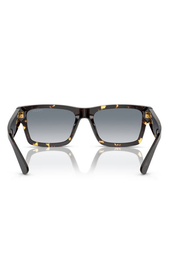 Shop Prada 53mm Rectangular Polarized Sunglasses In Grey Flash