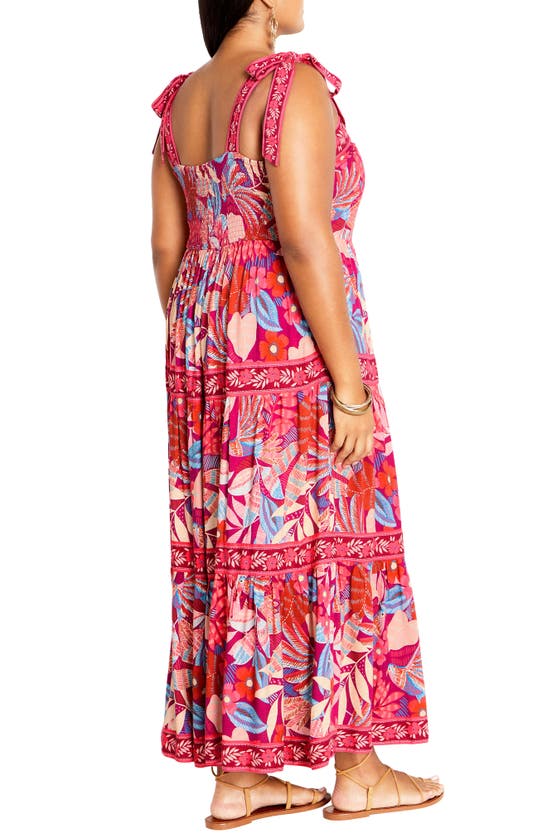 City Chic Paradiso Floral Maxi Sundress In Paridiso