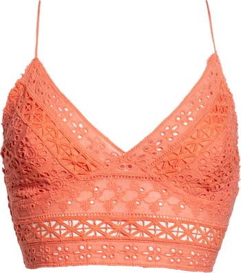 Free People Carrie Embroidered Longline Bralette