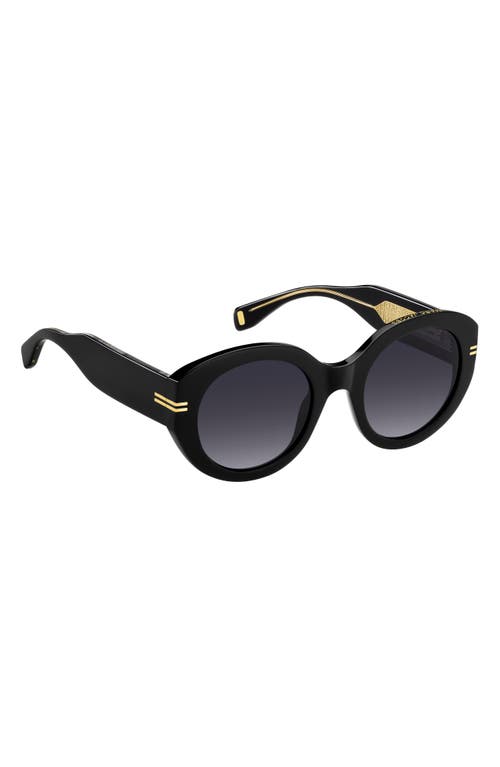 Shop Marc Jacobs 51mm Gradient Oval Sunglasses<br /> In Black/dark Grey Sf