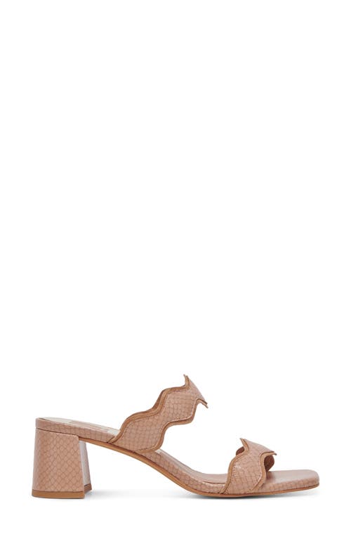 Dolce Vita Ilva Slide Sandal In Toffee Embossed Leather