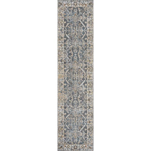 Jonathan Y Brandy Rustic Border Low-pile Machine-washable Area Rug In Dark Gray/cream