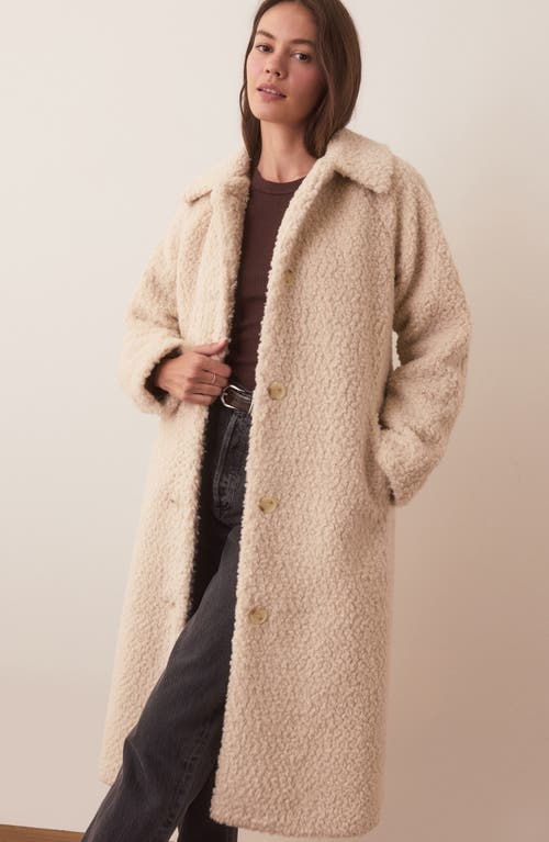 Marine Layer Faux Shearling Coat In Cream