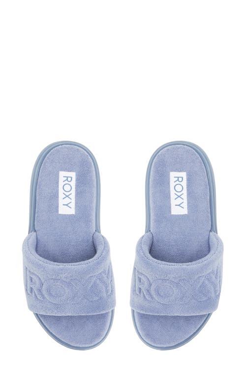 Shop Roxy Gelato French Terry Slide Sandal In Blue