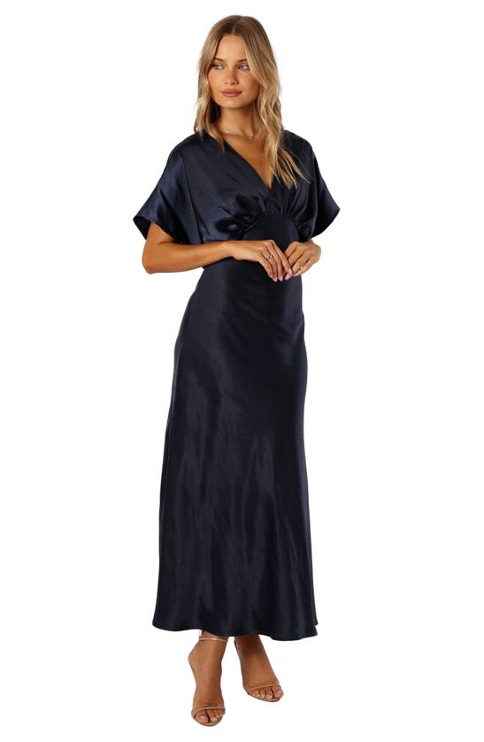 Petal And Pup Petal & Pup Ricki Dolman Sleeve Satin Dress In Black