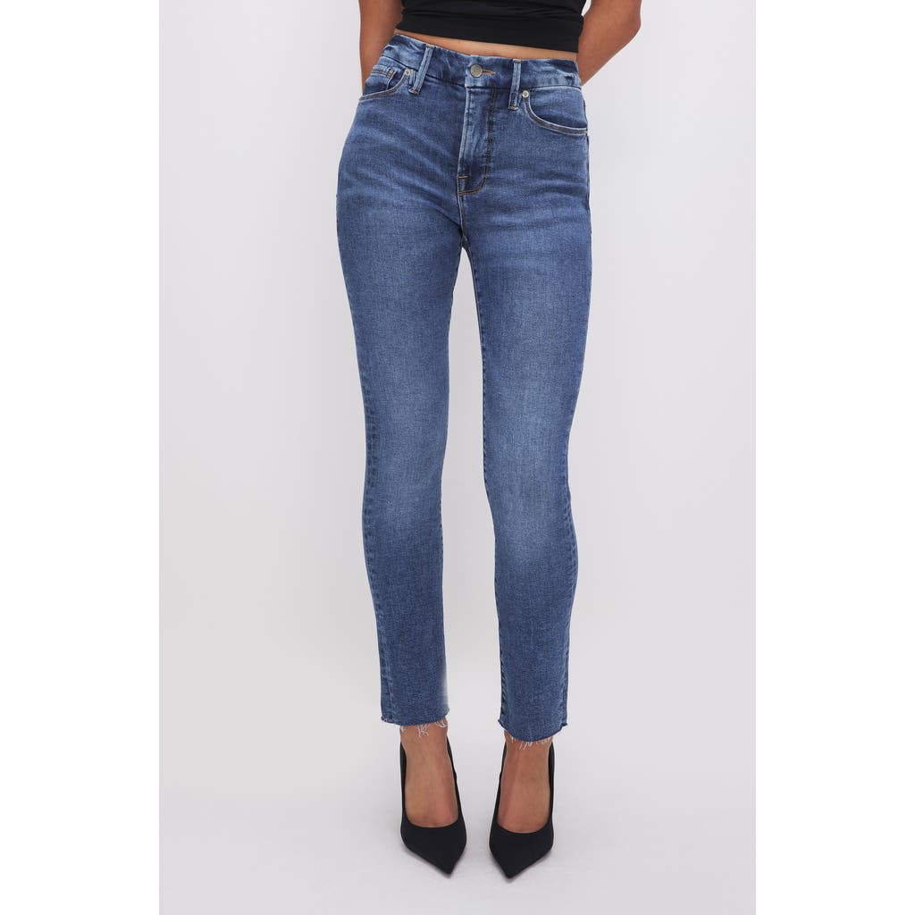 Good American Good Legs Raw Hem Cigarette Jeans In Indigo613
