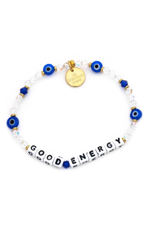 Little Words Project Good Energy Beaded Stretch Bracelet In White Multi