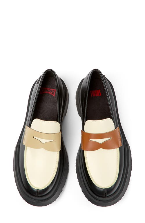 Camper Twins Mismatched Penny Loafer In Multi