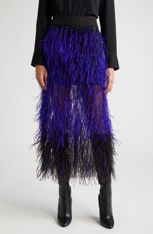 Feather Midi Skirt in Purple