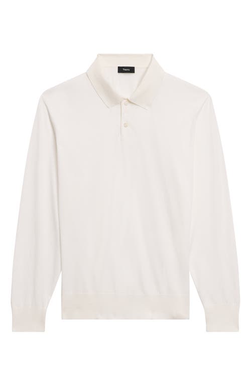 Shop Theory Goris Long Sleeve Polo In White