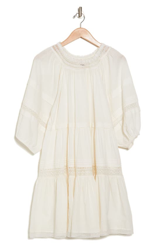 Shop The Great . The Short Nightingale Long Sleeve Dress In Cream