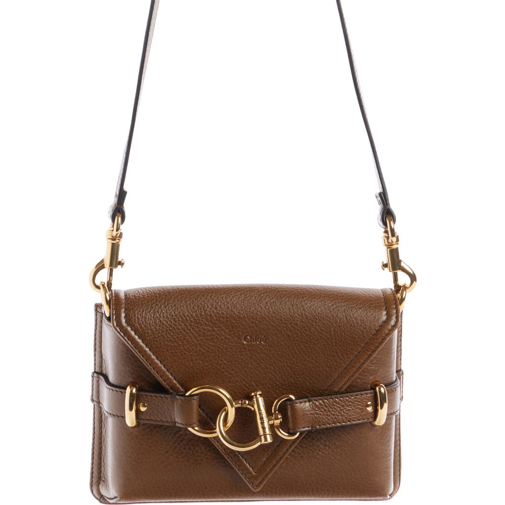 Chloé Mini Sac Bandoulière Cape Bag En Cuir Grainé Femme Brun Taille Onesize 100% Cuir De Veau In Dark Khaki 20v